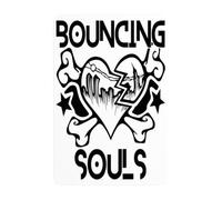 AMIOUDR Vintage Metal Tin Sign The Bouncing Rock Souls Band Wall Decor Art Poster for Bar Living Room Home Decor Prints 8 X 12 Inches