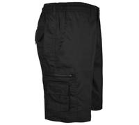 (AMIR)MENS CARGO COMBAT PLAIN SHORTS SUMMER COTTON BEACH SHORTS POCKETS LONG SZ 30-44[Black ,XXXXXXL]