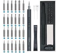 AMIR Mini Power Automatic Screwdriver, 28 IN 1 Electric Cordless Precision Screwdriver Set with 24 Bits, Rechargeable Portable Magnetic Repair Tool Kit with LED Lights for Glasses, Laptops, Watches