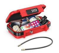 AMIR Portable Safe Box, Combination Security Case LockBox with Code, Waterproof Anti-Theft Mini Travel Safe Box with Removable Chain, Portable Lock Box for Travel,Dorm,Beach,Hotel,Car,Home,Office