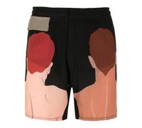 Amir Slama graphic-print silk shorts - Black PP-P-M-G-GG