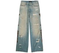 Amiri Bones Studded Distressed Relaxed Jeans - Blue - 32 (W32 / M)