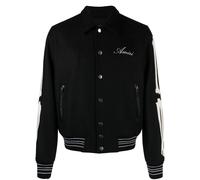 AMIRI Bones Varsity appliqué wool-blend bomber jacket - Black 48-50-52-54