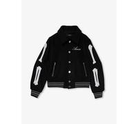 Amiri Boys Black Kids Bones Brand-embroidered Wool-blend Jacket 4-12 Years 10