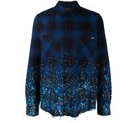 AMIRI CRYSTAL PAINTER FLANNEL Casual Button-Down Shirts "Blue" XS-S-M-L-XL