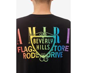 Amiri Exclusive Beverly Hills Rainbow Printed T-Shirt in Black - M - Black