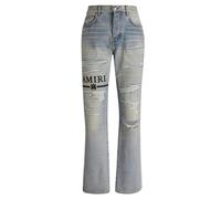 Amiri MA Bar Logo Straight Fit Stone indigo Blue Denim Jeans - W36 - 32L