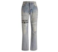 Amiri Mens MA Bar Logo Straight Fit Stone indigo Blue Denim Jeans Cotton - Size 32W/32L