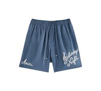 Amiri Saturday Night Embroidered Woven Shorts - Navy - M