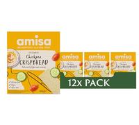 Amisa Organic Chickpea Crispbread 100g, Pack of 12 | 100% Organic Chickpea Crispbread, High in Protein, Naturally Gluten Free, Vegan Friendly Snack