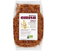 Amisa Organic Spelt Crispy Flakes, 250g - Lightly Toasted & Honey Drizzled - Perfect for Breakfast