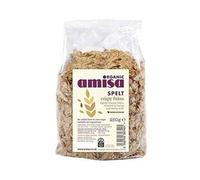 Amisa Organic Spelt Crispy Flakes, 250g - Lightly Toasted & Honey Drizzled - Perfect for Breakfast