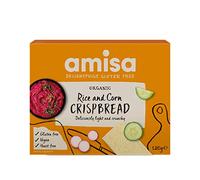 Amisa Organic Gluten-Free Rice & Corn Crispbread 120g, Pack of 6 | 100% Organic Rice and Corn, Naturally Gluten Free, Light and Crunchy Texture, Individually Packed, Vegan