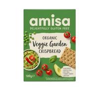 Amisa Organic Veggie Garden Crispbread, 100g | Gluten Free, Vegan Friendly, 100% Organic, Perfect Healthy Snack, High in Fibre