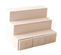 AMISENK 1:12 Scale Wood Tiered Display Rack Cabinet For Miniature Market And Exhibition Use Dollhouses Decoration Furniture Model Scene Decors