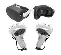 AMISENK 1 Set Controller Grip Cover With Face Handle Protective Sleeve Silicone Pad Kit For Quest2 Virtual Reality Protective Set Handle Protector Protection Sleeve