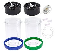 AMISENK 12 PCS Cross 16OZ Replacement Cup With Shock Pads Gaskets Shock Pad&Lip Rings For MB1001 Series Blender Blender Replacement Part