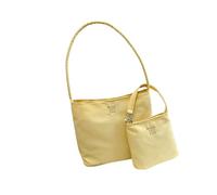 AMISENK 2 Part Set Casual Handheld Shoulder Bag Flexible Polyamide Purse Water Immune Passenger Use Elegant Work Addition Water Immune Commuting Handbag