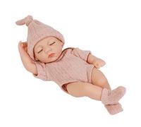 AMISENK 7'' Life Like Doll Baby Toddler Interaction Toy Waterproof Silicone Look Real With Eyes-Close Doll For Girls Dolls Collection