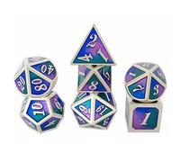 AMISENK 7Pcs/Set Metal Dices Multi-faceted Various Shapes Polyhedral Digital Game Dices For Club/Party/Family Game Accessories Polyhedral Dice Digital Set Face Role Playing Metal Sided