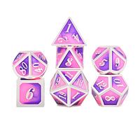 AMISENK 7Pcs/Set Metal Dices Multi-faceted Various Shapes Polyhedral Digital Game Dices For Club/Party/Family Game Accessories Polyhedral Dice Digital Set Face Role Playing Metal Sided