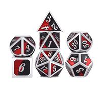 AMISENK 7Pcs/Set Metal Dices Multi-faceted Various Shapes Polyhedral Digital Game Dices For Club/Party/Family Game Accessories Polyhedral Dice Digital Set Face Role Playing Metal Sided