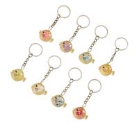AMISENK 8pcs Noctilucent Puffer Fish Key Holder Set Unique Silicone Puffer Fish Keychain Set Night Light Effect Key Decoration