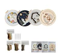 AMISENK Artistic Holiday Needlecraft Starter Pack Including Cloth and Detailed Tutorial Home Deck Embroidery