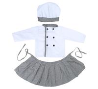 AMISENK Baby Photo Costume Cook Outfit Set With Cook Hat Newborn Photo Bodysuit Photoshoots Clothing Infant Cook Photo Clothing Milestones Photo Outfits