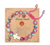 AMISENK Casual Wear Braided Wrist Chain with Sports Crucifix Charm and Sparkling Crystal for Everyday Accessories Casual Fitness Accessories