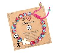 AMISENK Casual Wear Braided Wrist Chain with Sports Crucifix Charm and Sparkling Crystal for Everyday Accessories Casual Fitness Accessories