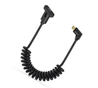 AMISENK Coiled USB5 Type C Cable 80Gbps Data Transfer 240W Charging USB Compatible Spring Loaded Screw Mount Panel Extension Screw Mount Panel