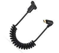 AMISENK Coiled USB5 Type C Cable 80Gbps Data Transfer 240W Charging USB Compatible Spring Loaded Screw Mount Panel Extension Screw Mount Panel