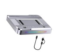 AMISENK Color Double NVMe Solid Disk Docking Station 2000MB/S USB3.2 20Gbps Aluminum Multiple Size Compatibility Vertical Type Double NVMe Solid Disk Dock With Color Lighting
