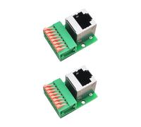 AMISENK DIN Rails Mount RJ45 Female Terminals Block Adapters 8Pin Networking Interfaces Connectors Toolless Installation For Industrial Automation Industrial Ethernet DIN Connectors