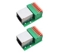 AMISENK DIN Rails Mount RJ45 Female Terminals Block Adapters 8Pin Networking Interfaces Connectors Toolless Installation For Industrial Automation Industrial Ethernet DIN Connectors