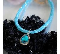 AMISENK Dog Glinting Collar With Rhinestones Sparkling Ultra-flashing Necklace Kitten Water Crystal Necklace