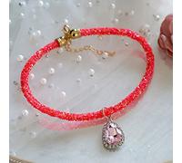 AMISENK Dog Glinting Collar With Rhinestones Sparkling Ultra-flashing Necklace Kitten Water Crystal Necklace