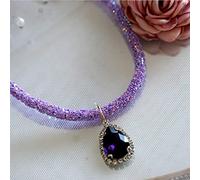 AMISENK Dog Glinting Collar With Rhinestones Sparkling Ultra-flashing Necklace Kitten Water Crystal Necklace