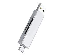 AMISENK Double Slot Compactly Memory Card Reader USB A Type C Interfaces For Various Operating Systems Reliability File Management USB C Card Reader