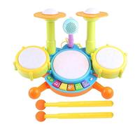 AMISENK Drum Set For Kids With Movable Working Microphone To Sing Tons Of Various Functions And Activity Bass Drum With Lights Kids Music Instrument