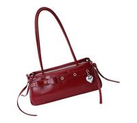 AMISENK Elegant Bows Detail PU Leather Shoulder Bag Lightweight Handbag Trendy Underarm Purse For Women And Girls Stylish Multipurpose Handbag