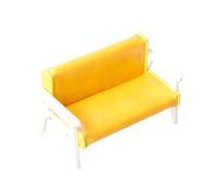 AMISENK Elegant Miniature Leather Couch Sturdy Wood Sofa Chair Toy For Dollhouses Decoration 1 12 Scale Lounges Room Toy Dollhouses Furniture Collectible