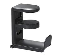 AMISENK Ergonomic Under Desk Headphone Holder Rack Adjustable Hanger Hook Clamp For PC Gaming Accessories Space Saving No Drill Desk Mount Headphone Organiser