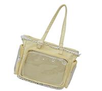 AMISENK Fashion Half Clear Shoulder Bag Cartoon Beloveds Essential Thin Polyamide With Decorative Enchantments Modern Clear For Otaku Girls