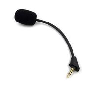 AMISENK Game Mic Replacement For Cloud Gaming Headset 3.5mm Microphone Boom With Foam Cover LED Detachable Mic Boom