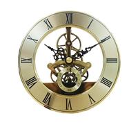 AMISENK Golden Trim Metal Clock Face 126mm Gear Skeleton Quiet Quartzs Clock Head Insert Movement For Stylish Interior Decors
