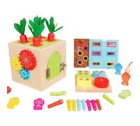 AMISENK Indoor Pulling Radish Toy Logical Thinking Training Shape Sorting For Kids Children Christmas Birthday Gift Carrot Harvest Game Wood Carrot Harvest Board