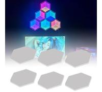 AMISENK Interactive Wall Panel Light Sound-Sensitive Rhythm Sync Soft Lighting For Childrens Playroom Creativity Vocal Control Hexagonal Wall Lamp With Color Coordinate