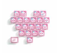 AMISENK Lovely Kitten Shape Keycaps With/Black Heart Motifs Customizable Option For Mechanical Keyboards PC Keycaps